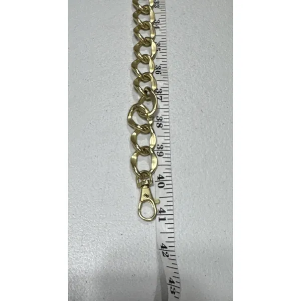 Womens Gold Tone Medallion Chunky Chain Link Belt 41" Long Y2K Party Fashion - Image 11