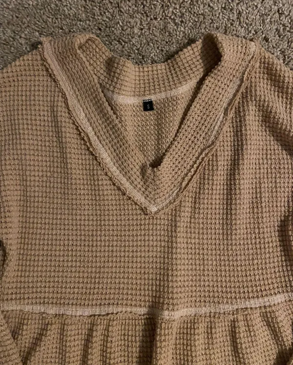 Waffle Knit Babydoll Dress - Image 4