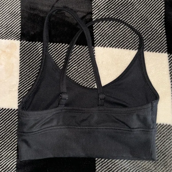 Aerie the hugger black sports bra size xs - Image 2