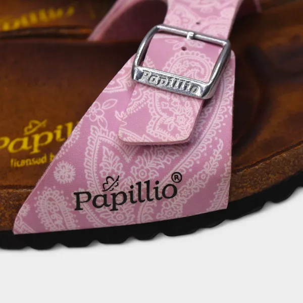 Birkenstock Papillio Madrid Womens 9 Narrow Pink Paisley Cork Slide Sandals - Image 7