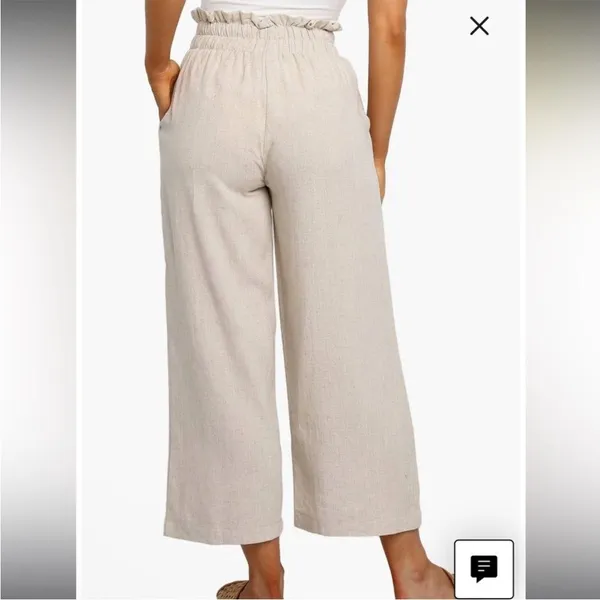 Petal and Pup Hawthorne Linen‎ Blend Wide Leg Crop Pants size 6 - Image 4