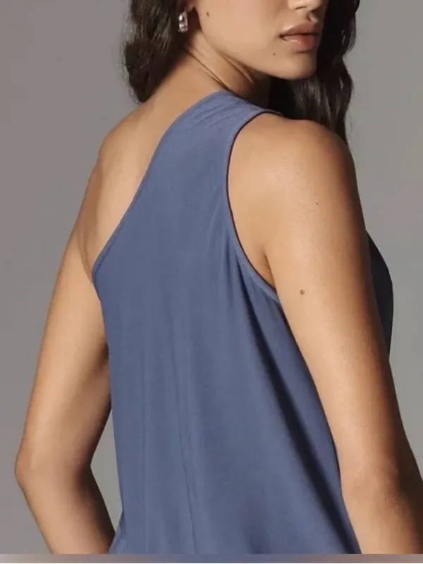 Dolan Left Coast Anthropologie Blue One Shoulder Top - Image 6