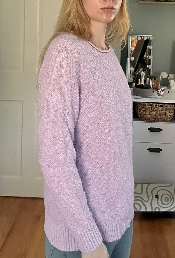 ll bean purple knit crew neck sweater - Image 3