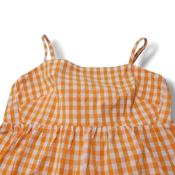 J.Crew Top Size 8 J. Crew Peplum Cami Gingham Camisole Babydoll Fit Tie Back Top - Image 2