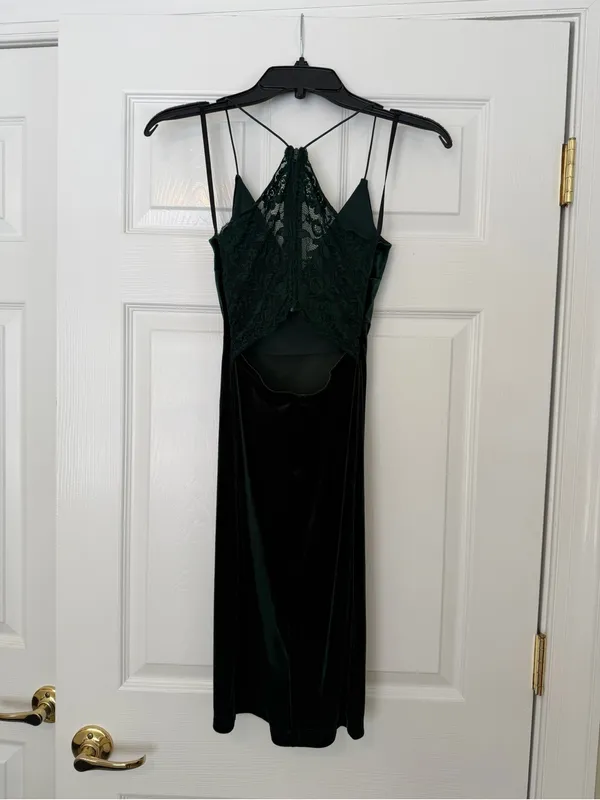 B. Darlin green velvet and lace dress size 0 - Image 5