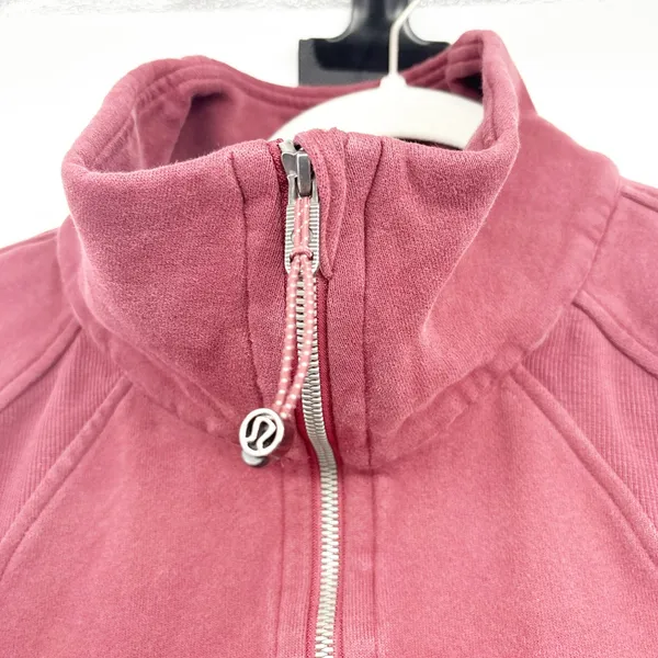 Lululemon Women Scuba Oversized‎ Funnel Neck Half Zip Smoky Red Sweatshirt M/L - Image 4