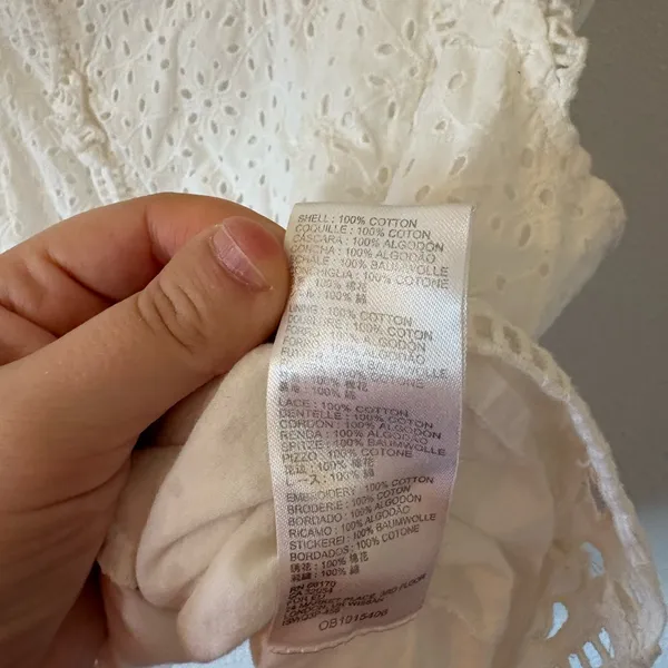 Anthropologie Maeve White Eyelet Ruffle Top - Image 7