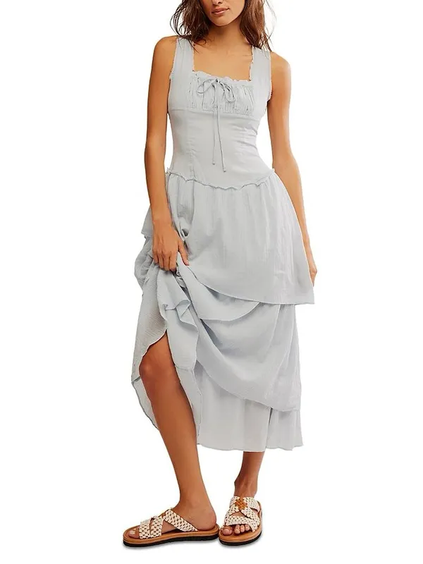 Free People In My Dreams Midi Dress in Pearl Blue Size Large - Image 12