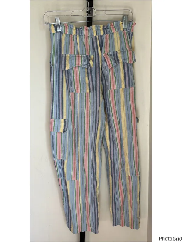 Damson Madder Pastel Stripe Hope Shirred Cami & Sicily Cargo Trouser Set size 4 - Image 5