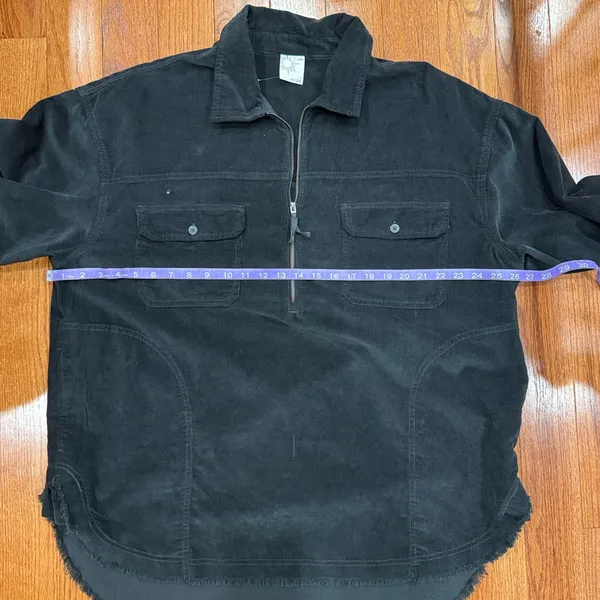Aerie Corduroy Quarter Zip Pullover Jacket Size Large - Image 3