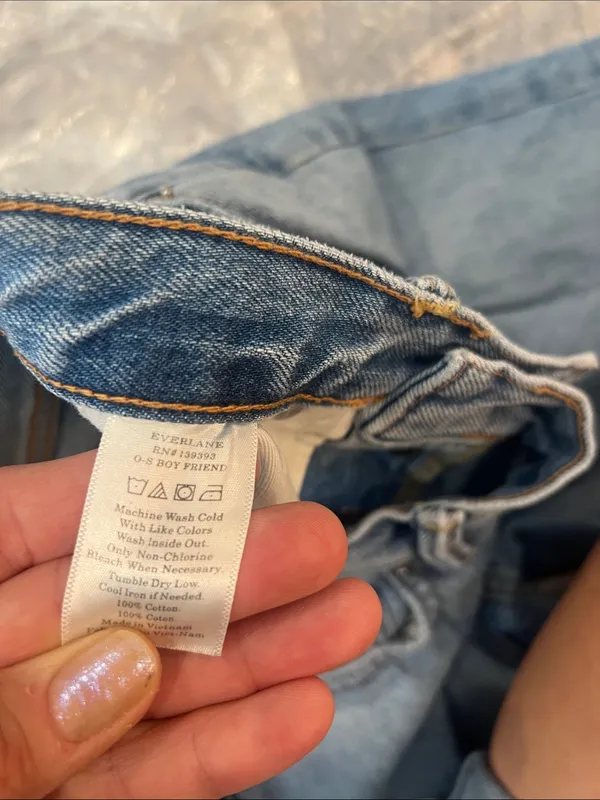 Everlane O-S Boyfriend Straight Light Blue Denim Jeans size 27. - Image 8