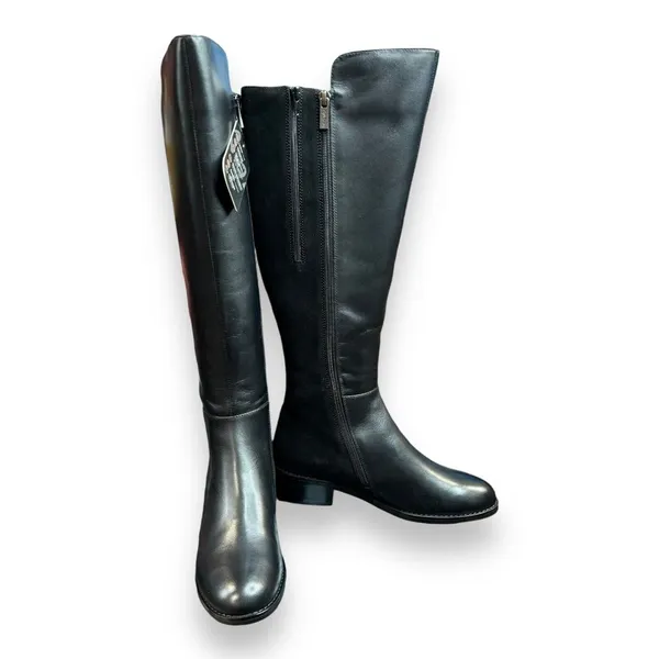 Aqua‎ Diva Waterproof Over the Knee Boots Leather Black Block Heel Sz 6 - Image 5