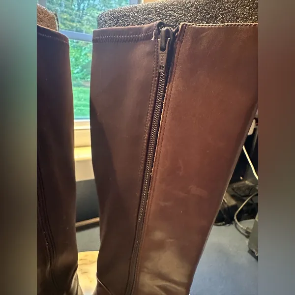 NINE WEST VINTAGE AMERICA Brown Leather Knee-High Selenao Riding Boots Sz 6.5 - Image 6