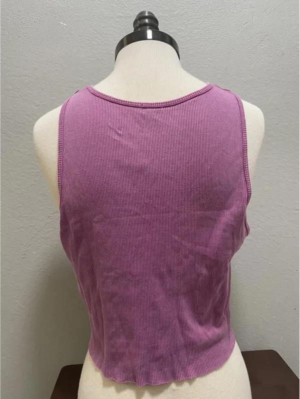 Garage Pink Ribbed Cropped Beverly Hills Tank Top Size M - Image 3