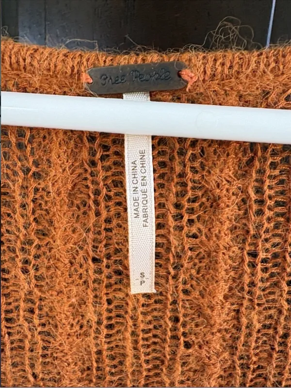 Free People Waterfall Alpaca Blend Cable Knit A Line Sweater Generous Size Small - Image 4