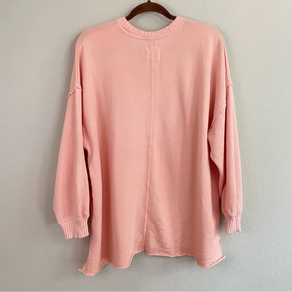 Aerie Oversized After Sunset Smile+Wave Crewneck Sweatshirt in Peach Size Small‎ - Image 6
