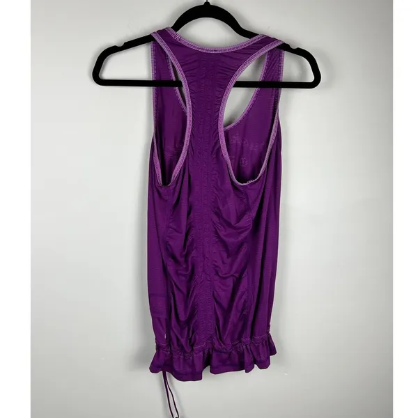Lululemon Purple Push Yourself Run Graphic Cinched Hem Tank Top Size 4 - Image 3