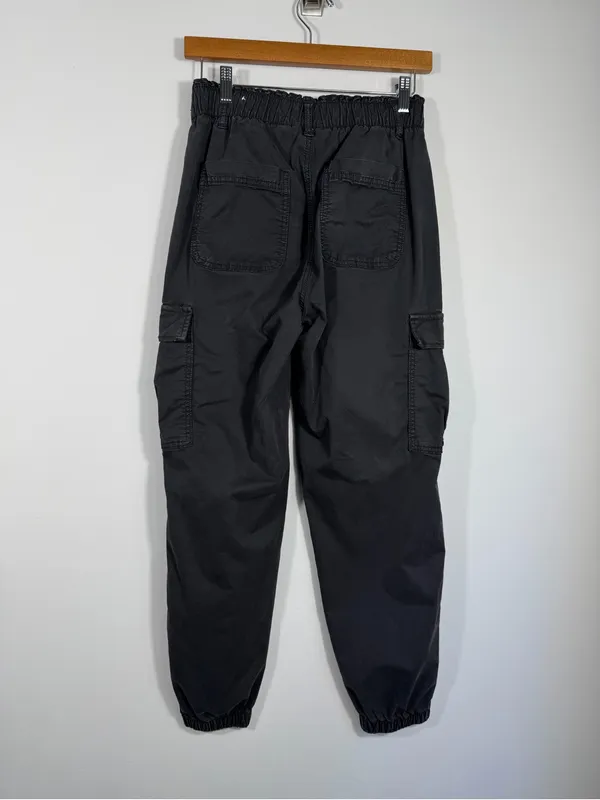 American Eagle Women’s Black Stretch Cargo Jogger Pants Size 4 Utility - Image 2