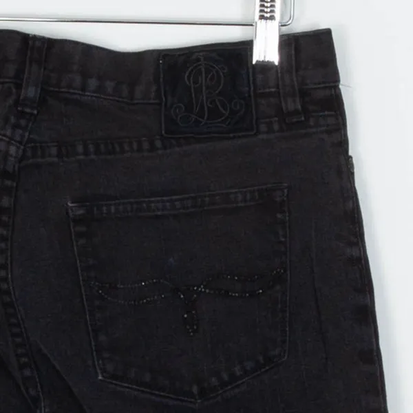 Lauren Ralph Lauren Womens Black Classic Bootcut Denim Jean Size 6 Embellished‎ - Image 6