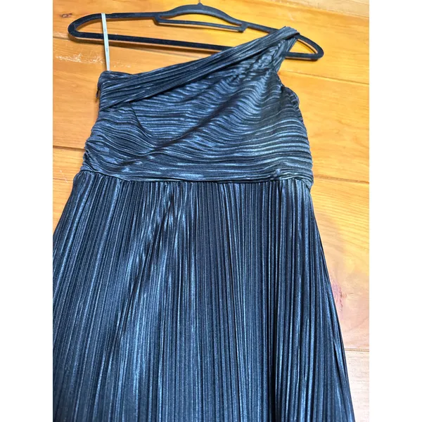 NWT Lulus Poised Performance Black Plisse One-Shoulder Maxi Dress Banquet Size S - Image 7