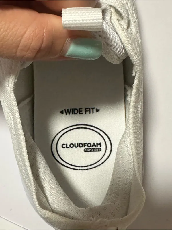adidas Women’s White Knit Athletic Sneakers - Cloudfoam Flex - Image 6