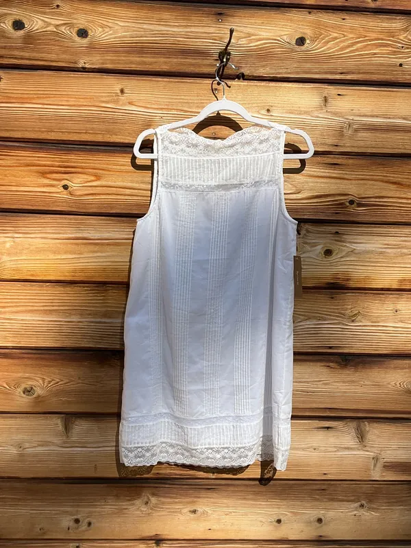 Sorella Size S Lyla White Cotton Lace Trim Mini Dress Few Moda - Image 5