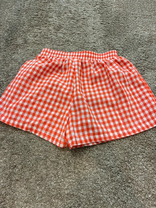 SHEIN Gingham Shorts Orange Size M - Image 2