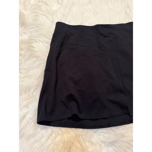 American Eagle Women's Sz Small It Knit Skirt Skort Black Slit Front Shorts Mini - Image 5