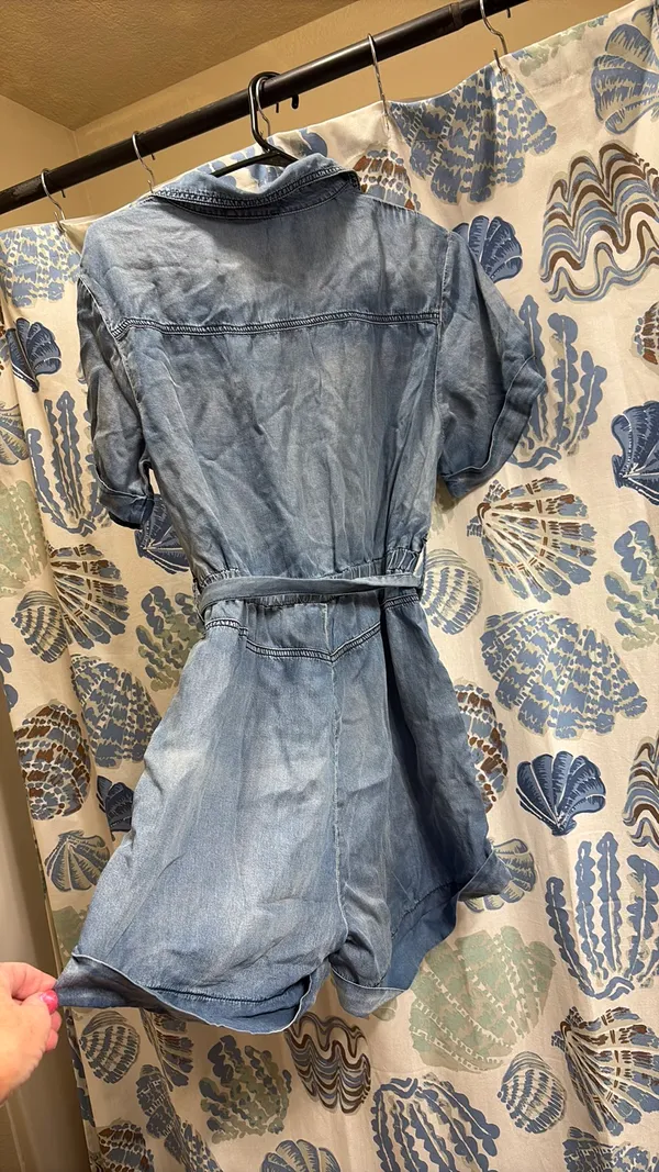 Denim romper brand new. Sweet Genesis brand from boutique. Size large. - Image 2