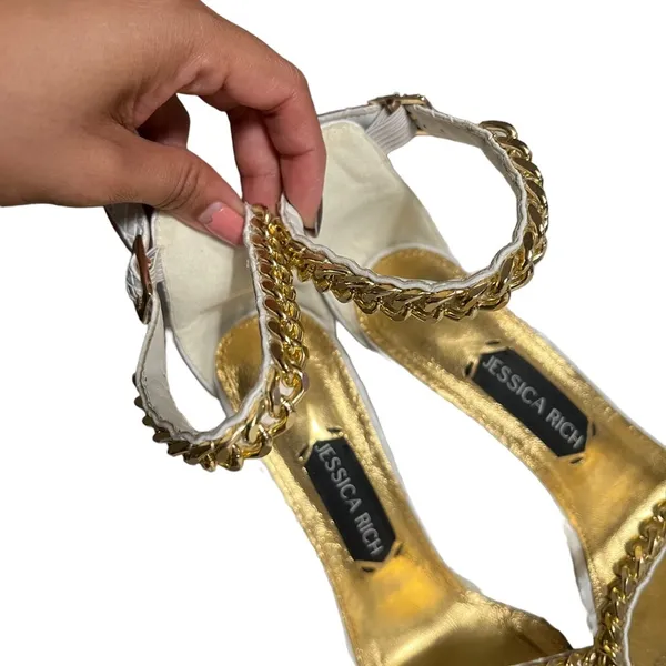 JESSICA RICH Monaco Chain Leather Heels Stilettos - Image 12