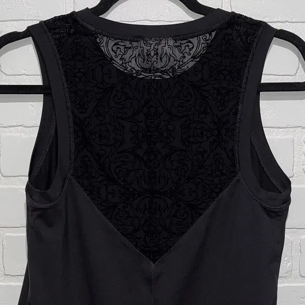 CALIA by Carrie Underwood Black Lace Workout Top - Image 3
