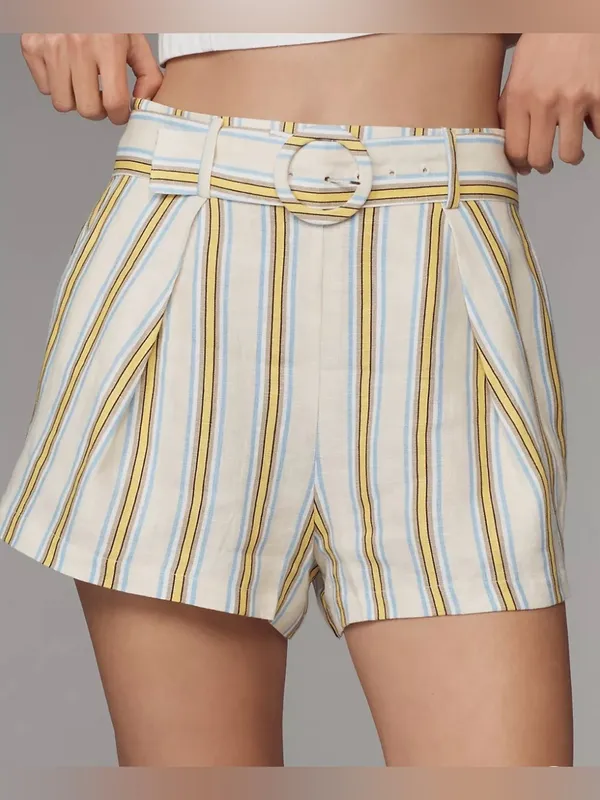 NWT Anthropologie Maeve Linen Striped Belted Shorts sz 2 - Image 6