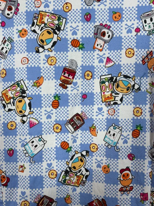 Koi Tokidoki Women L Summer Picnic Eve Scrub Top Shirt Stretch Pockets 1017TKD - Image 5