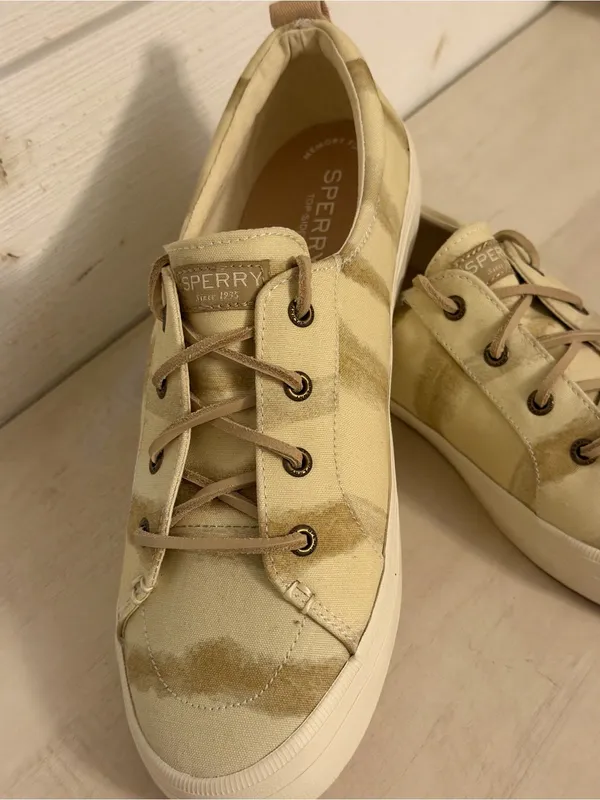 SPERRY Top Sider Slip-on Sneaker Women’s Size 8.5M Cream/Beige Canvas NEW Preppy - Image 8