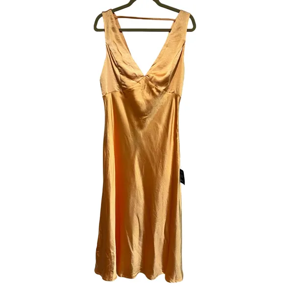 NEW Lulus Incredible Love Light Orange Satin Cowl Back Midi Slip Dress Size L - Image 4