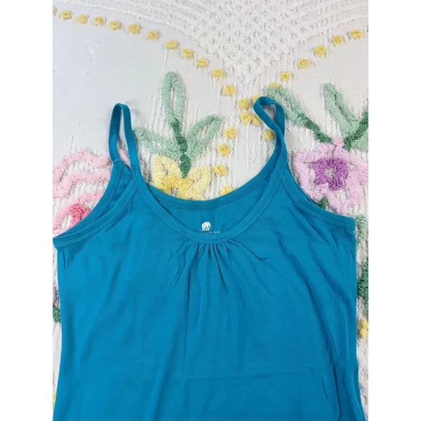 Banana Republic Teal Blue Gathered Neck Cami Tank Top‎ Women's Size L - Image 3
