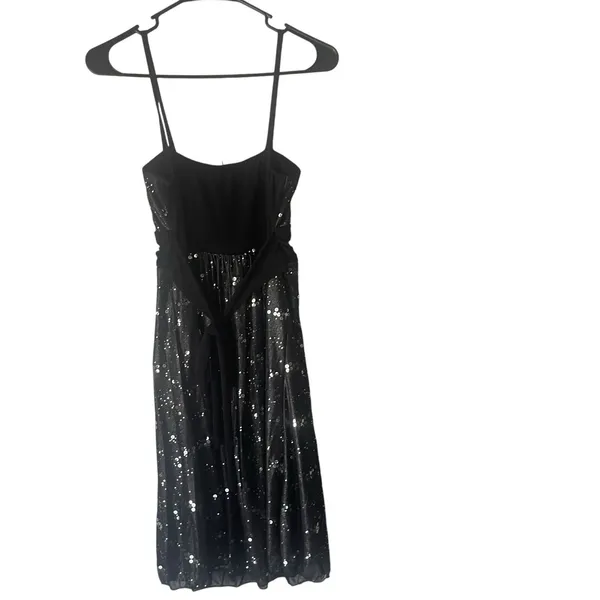 Rockin Town Y2k 2000s Size Small Sequin Whymsical‎ Feather Mini Going Out Dress - Image 5