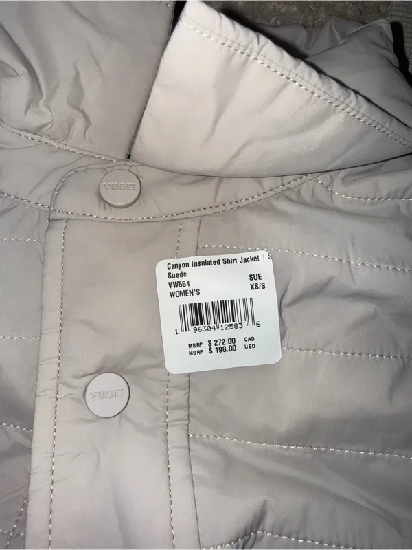 NWT Vuori‎ Canyon Insulated Shirt Jacket size XS/S - Image 4