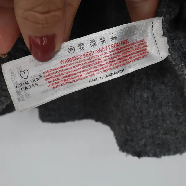 Primark Sweater Womens XS Primark Cares Grey Wool Blend Marl Relaxed Excellent - Image 3