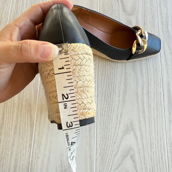 Black Espadrille Wedge Heels w/ Gold Chain – Women’s 38 / 7.5–8 - Image 7