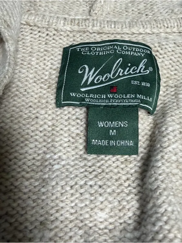 Woolrich Wool Knit Sweater cardigan Vest with Pockets and Buttons medium - Image 3