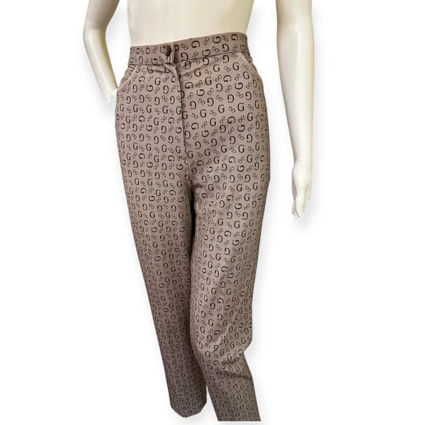 Designer G Brown Patterned Women's Pants Size L - Image 6