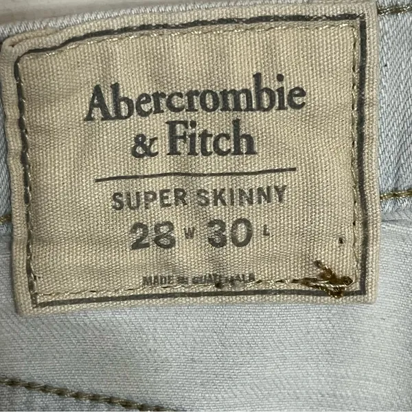 Women's Abercrombie & Fitch‎ Super Skinny Size 28 X 30 White Denim Jeans - Image 8