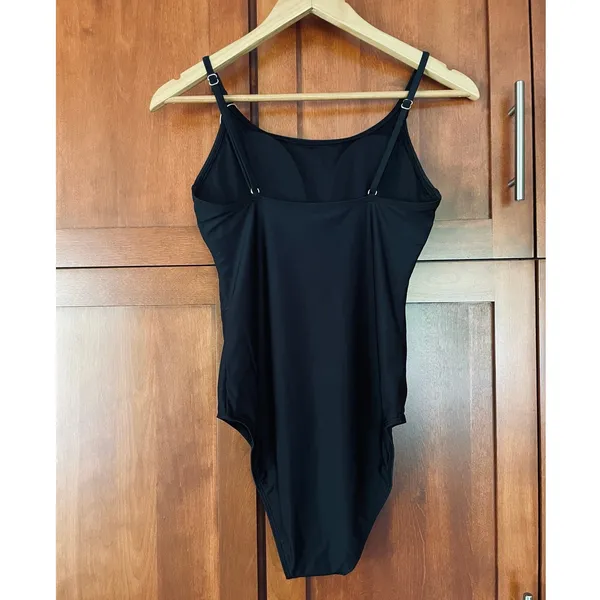 Quince Italian Cami One Piece Swimsuit Black Size Small NEW - Image 5