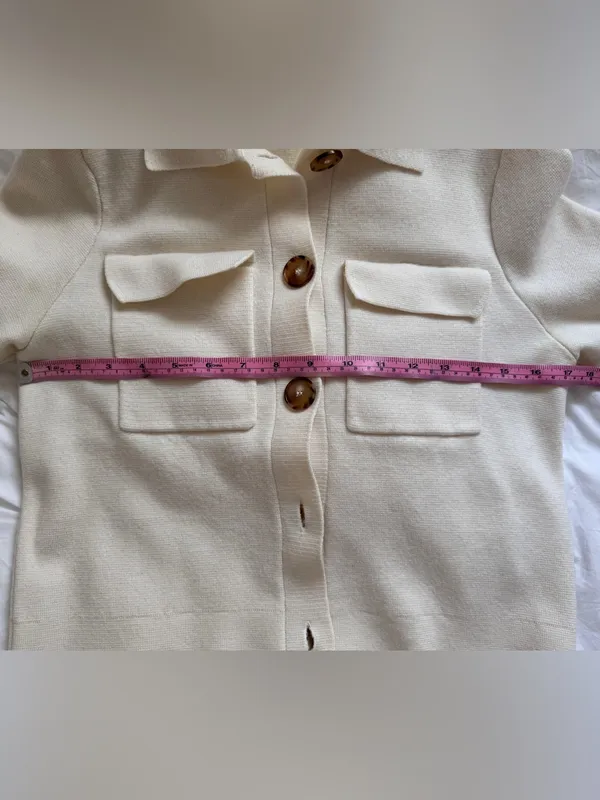 Sézane EUC Betty Merino Wool Cardigan Jacket Ecru Extra Small XS - Image 10