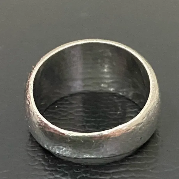 Vintage NE 925 Signed Sterling Silver Abalone Inlay Ring Band Size 6.5 5.9g - Image 5