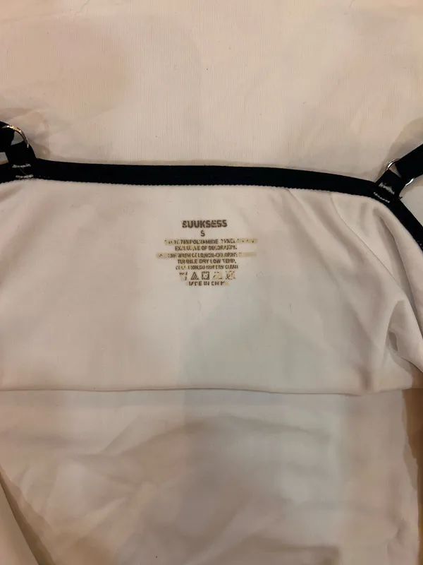 Amazon White Tank Top with Black Piping - Image 3