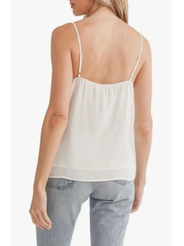 Lush Clothing 💕LUSH💕 Lace Trim V-Neck Camisole ~ White Ivory L NWT - Image 3