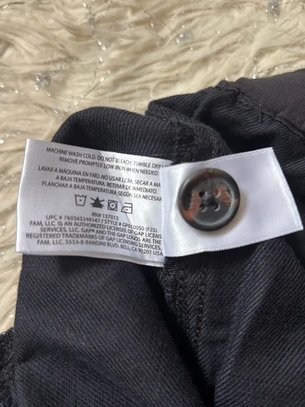 GAP Black Women’s Straight-Leg Twill Elasticized Pant Size L - Image 12