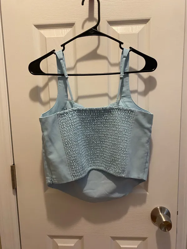 Abercrombie Light Blue Crop Corset Top - Image 3
